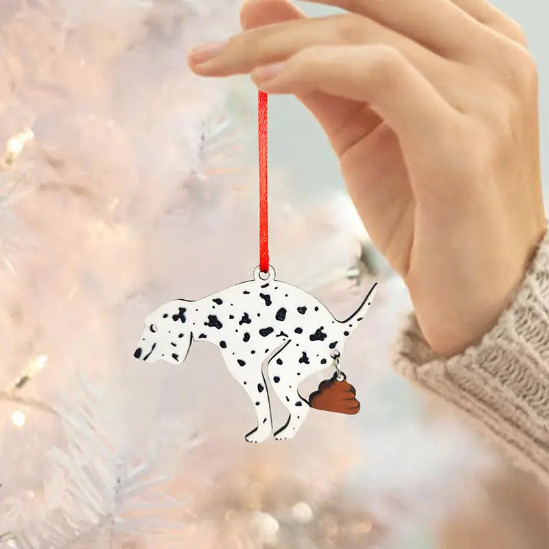 Pooping Dog Ornament