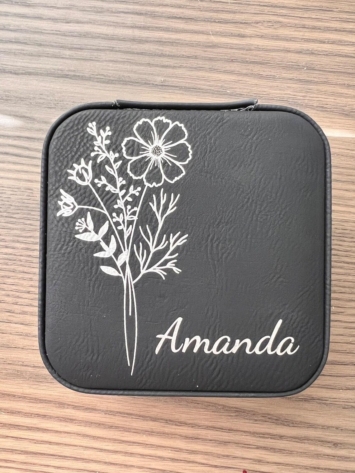 Birth Flower Jewelry Travel Case