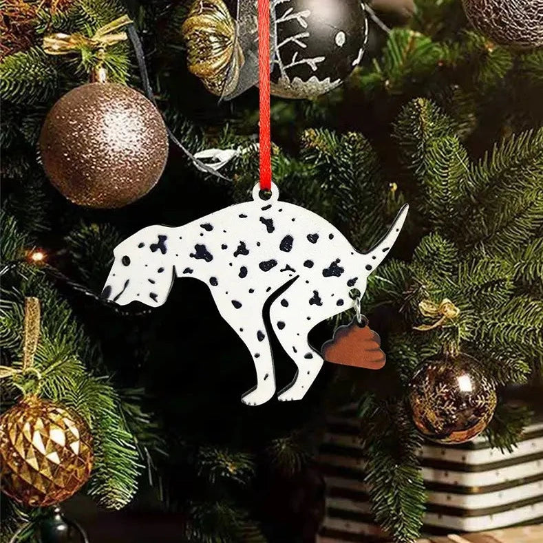 Pooping Dog Ornament