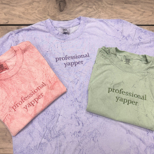 Professional Yapper Embroidered Color Blast T-Shirt