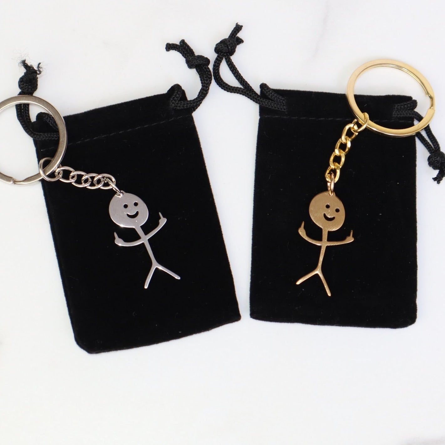 Middle Finger Stickman Keychain (Stainless Steel) – Custom Gifts By Taylor
