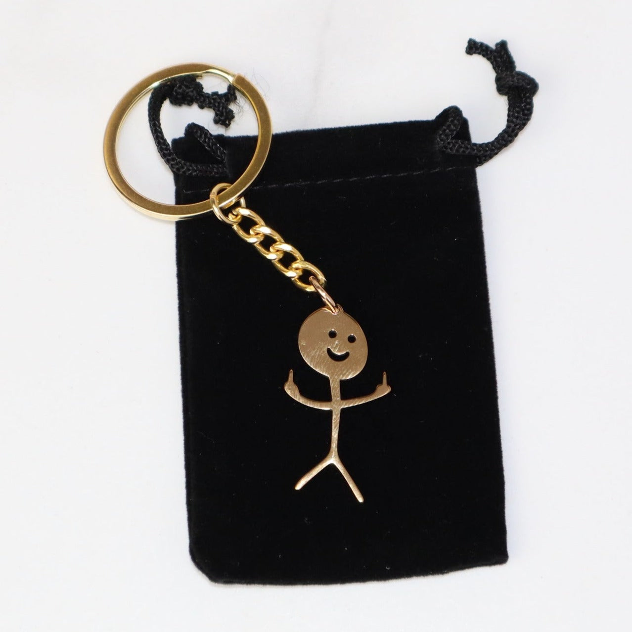 Middle Finger Stickman Keychain (Stainless Steel)