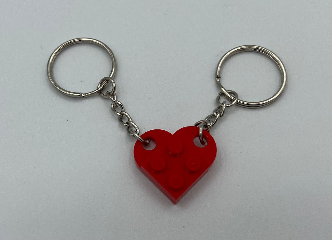 Brick Heart Keychain Set