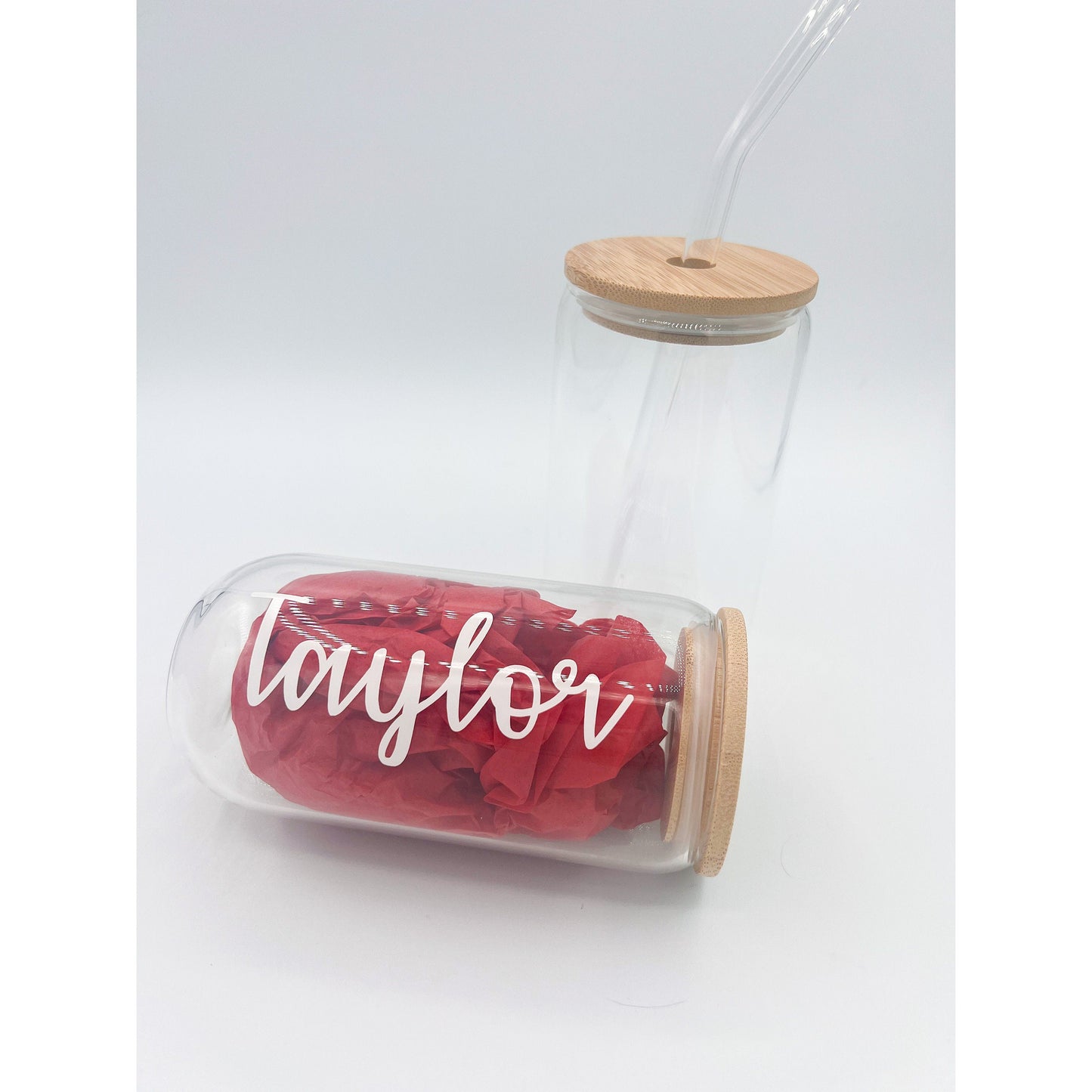 Customizable Glass Iced Coffee Cup