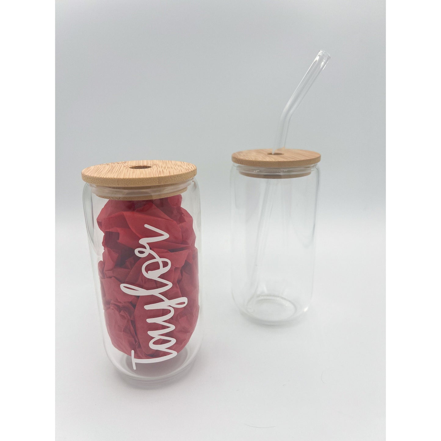 Customizable Glass Iced Coffee Cup