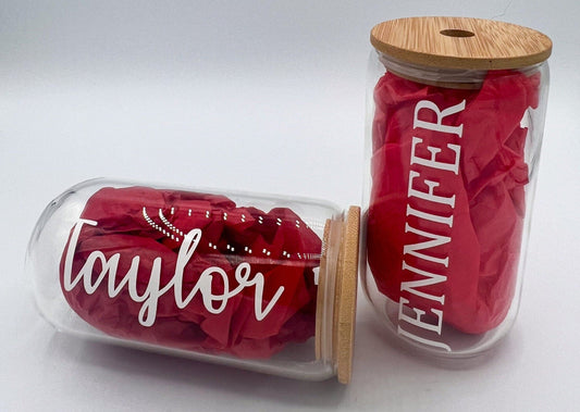 Customizable Glass Iced Coffee Cup